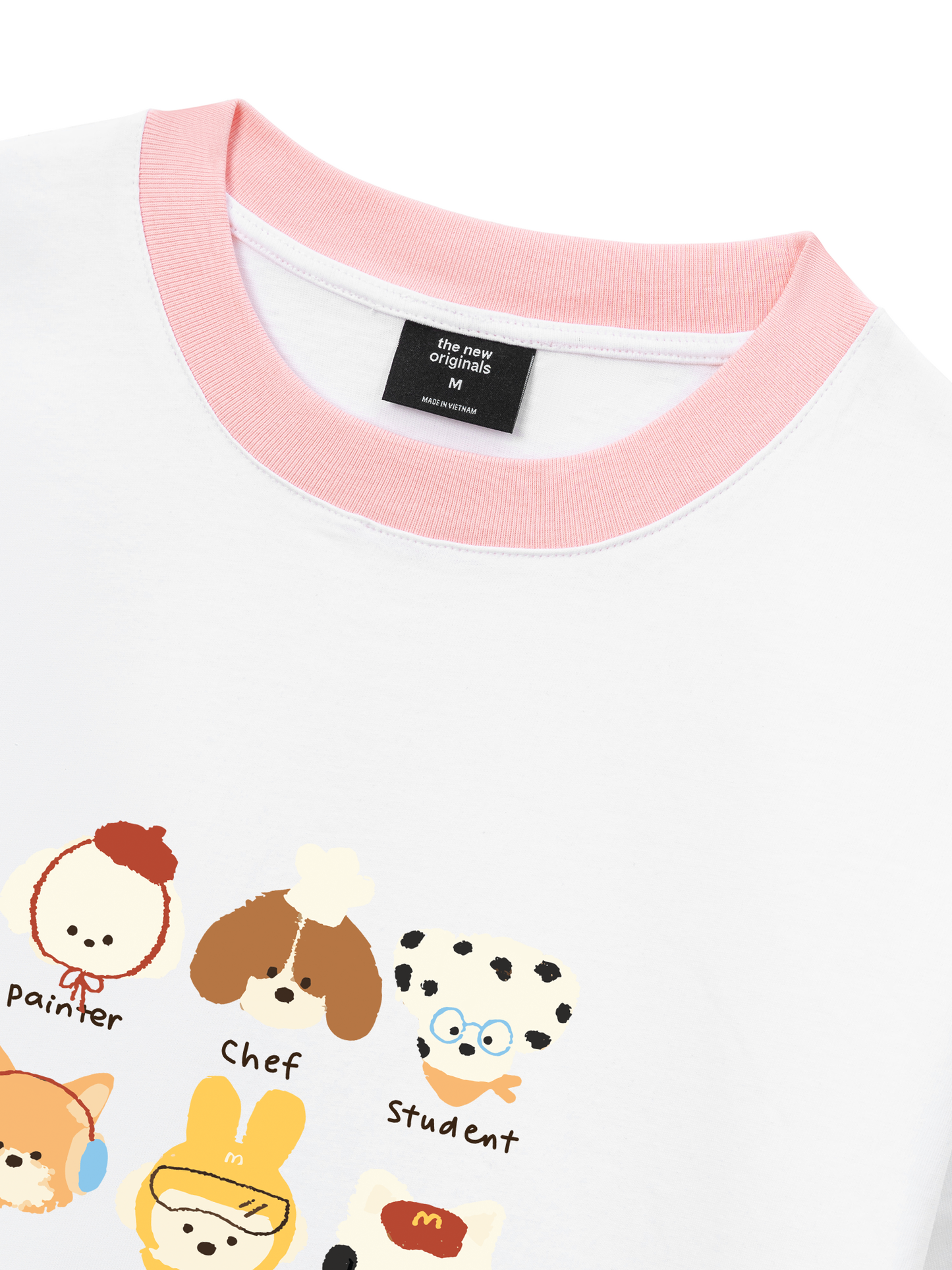 Áo Thun Ringer Relaxed Fit Animal Cute Puppy Things