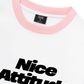Áo Thun Ringer Relaxed Fit Life Vibe Nice Attitude