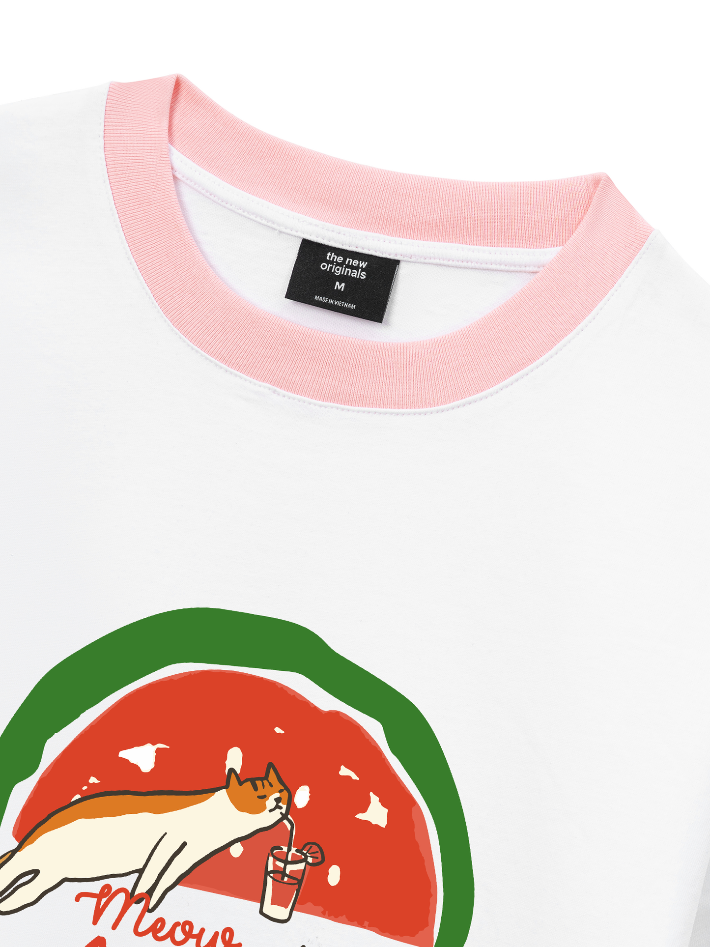 Áo Thun Ringer Relaxed Fit Meow Meow Watermelon
