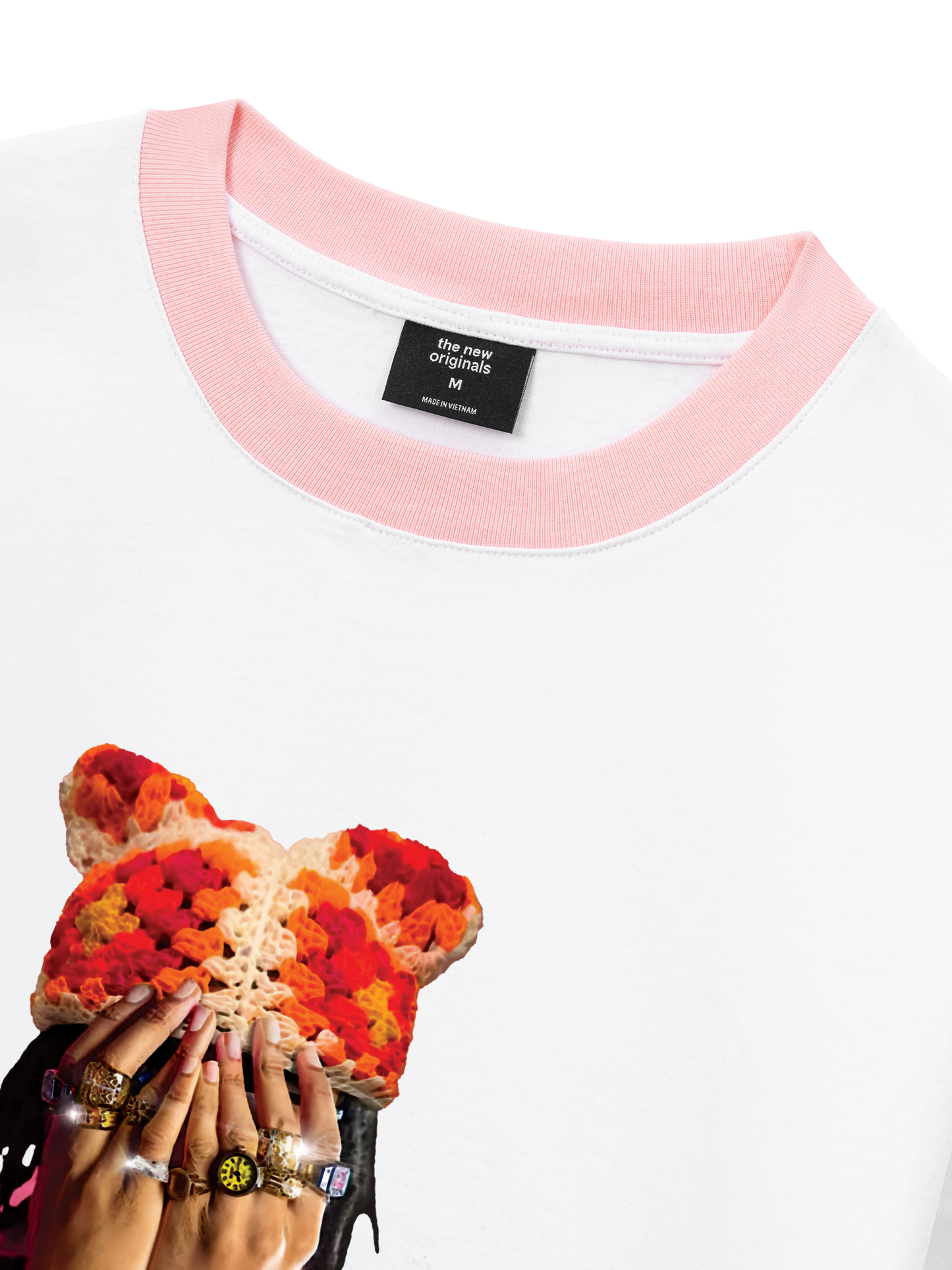 Áo Thun Ringer Relaxed Fit Jewel Ring & Orange Kitty Cap Wash