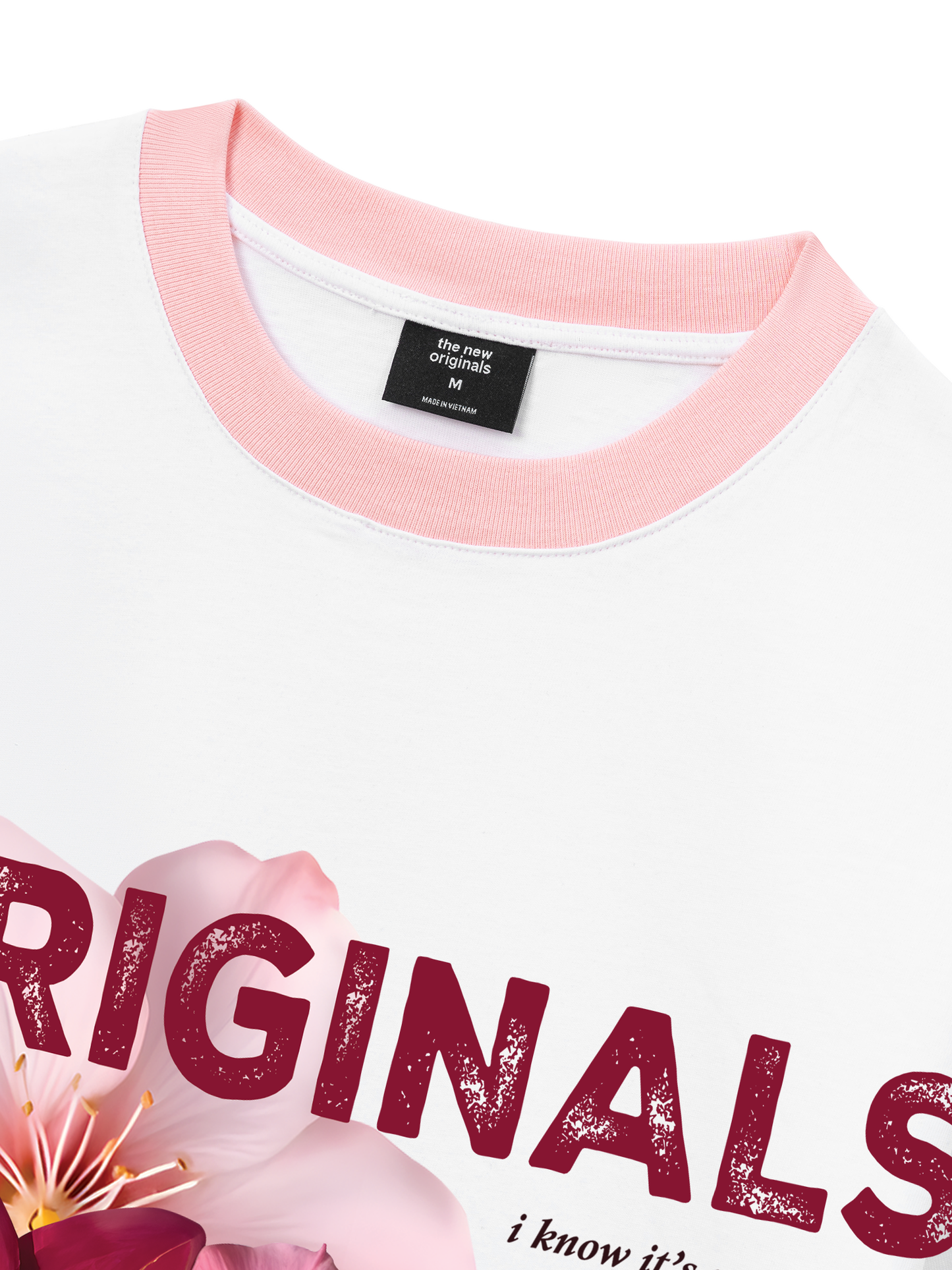 Áo Thun Ringer Relaxed Fit Summer Vibes Pink Floral
