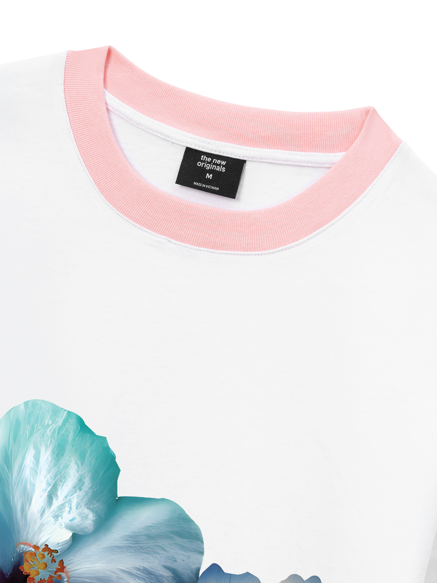 Áo Thun Ringer Relaxed Fit Summer Vibes Souble Blue Flower
