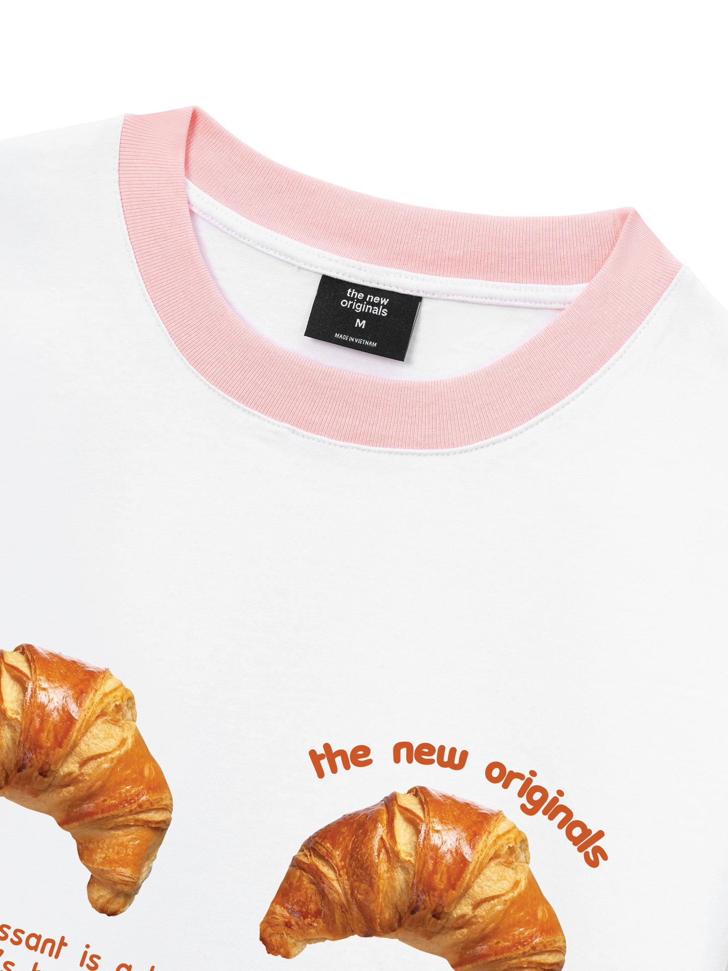 Áo Thun Ringer Relaxed Fit Croissant Quote