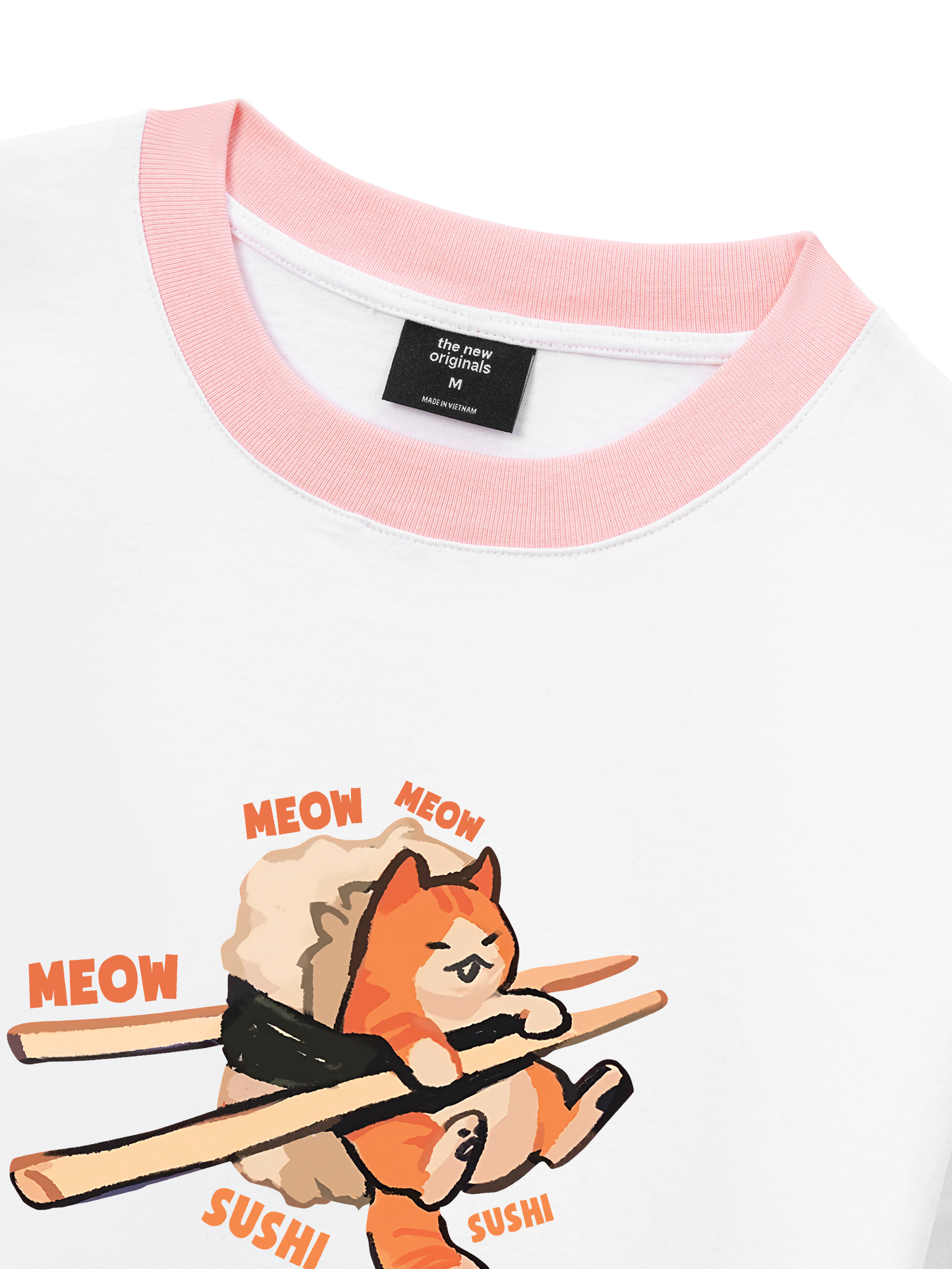 Áo Thun Ringer Relaxed Fit Sushi Meow