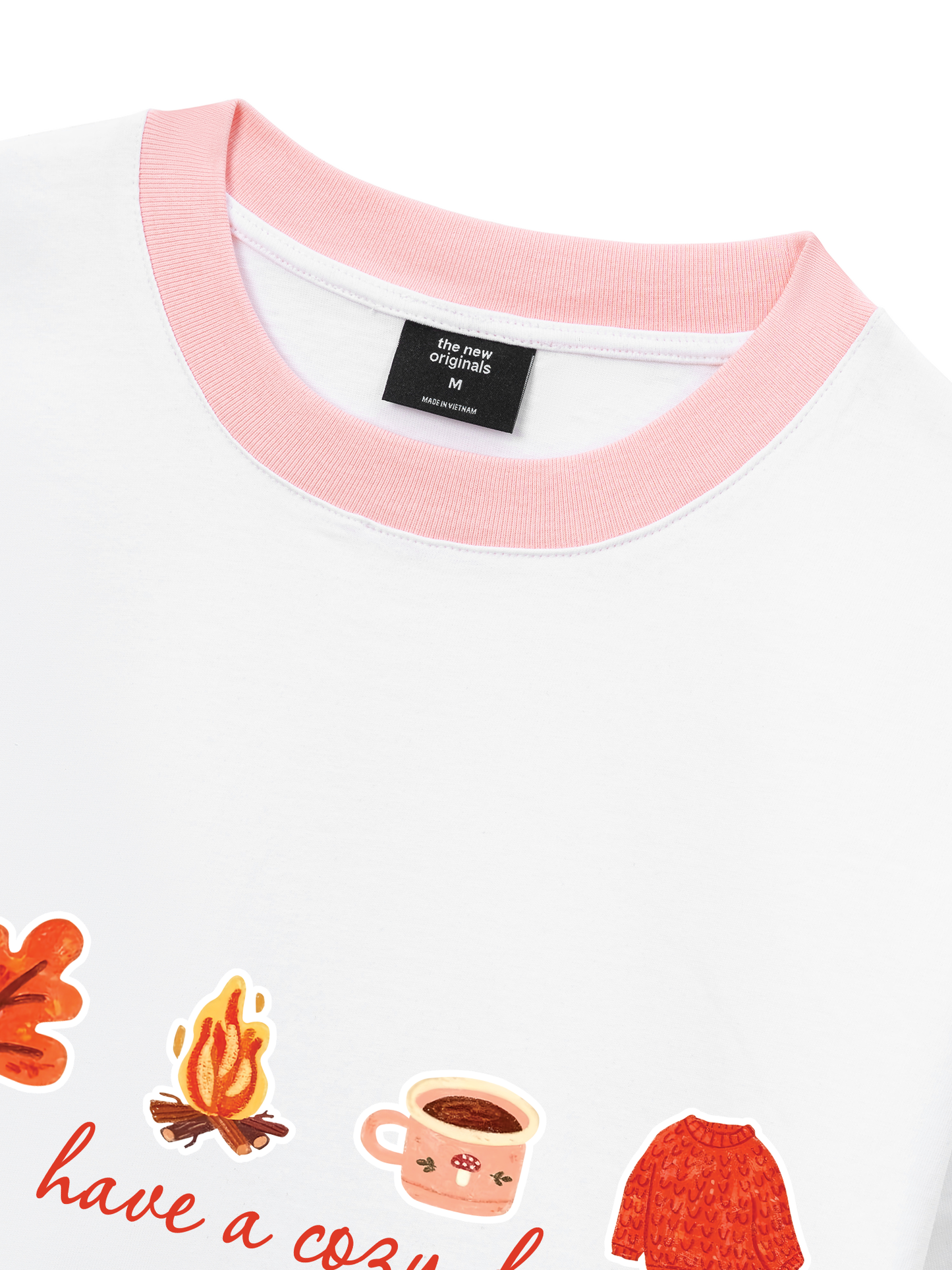 Áo Thun Ringer Relaxed Fit Autumn Vibes Have a Cozy