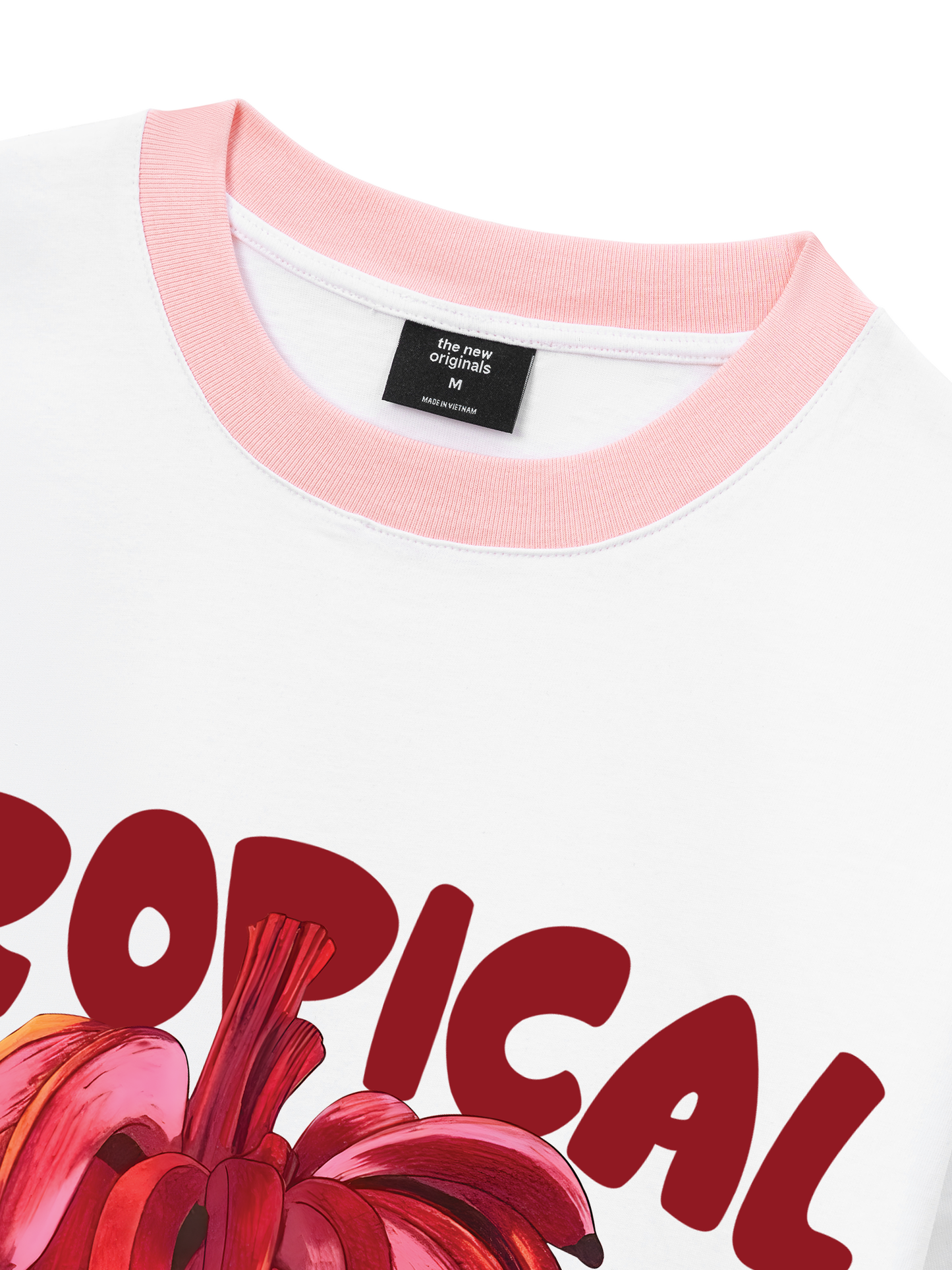 Áo Thun Ringer Relaxed Fit Summer Vibes Pink Banana