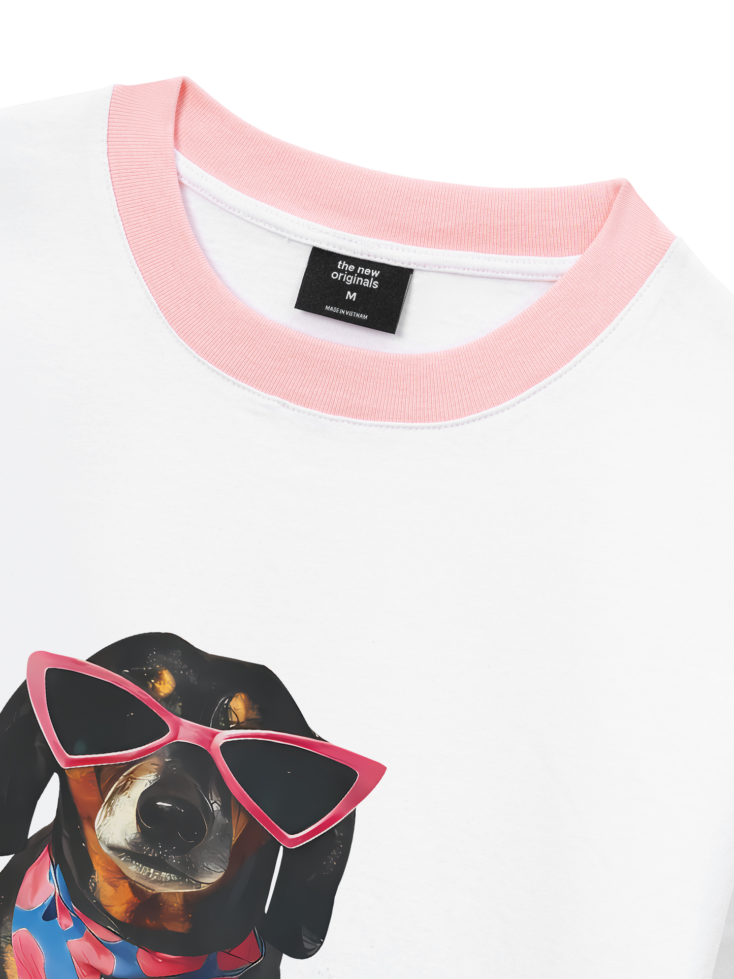 Áo Thun Ringer Relaxed Fit Animal Pink Glasses