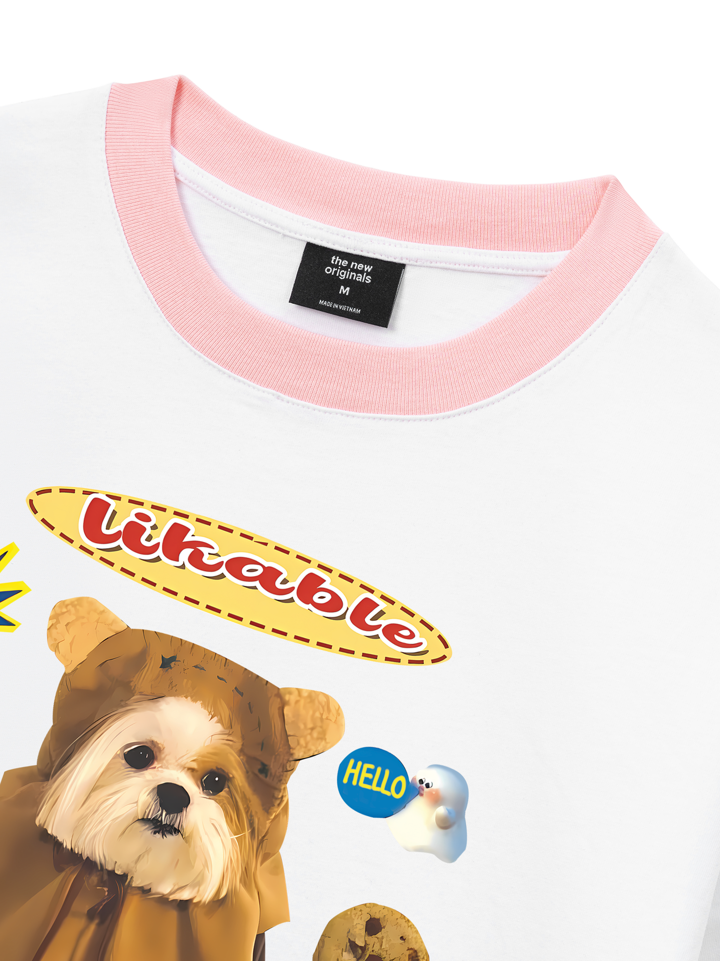 Áo Thun Ringer Relaxed Fit Sweet Pastry And Puppy Duck