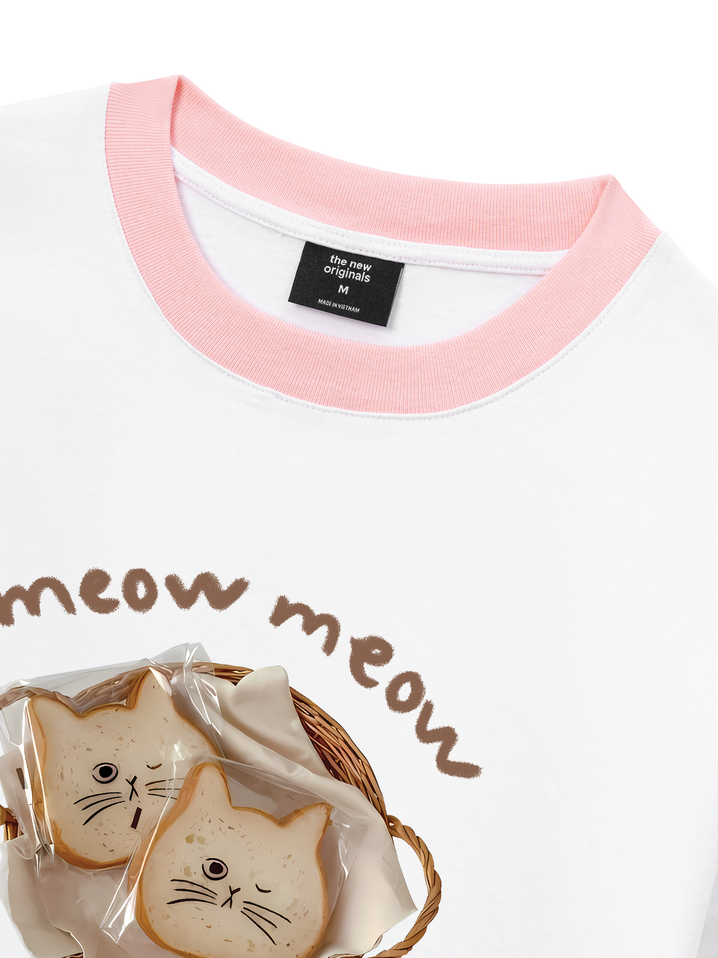 Áo Thun Ringer Relaxed Fit Sweet Pastry Meow Meow Bead
