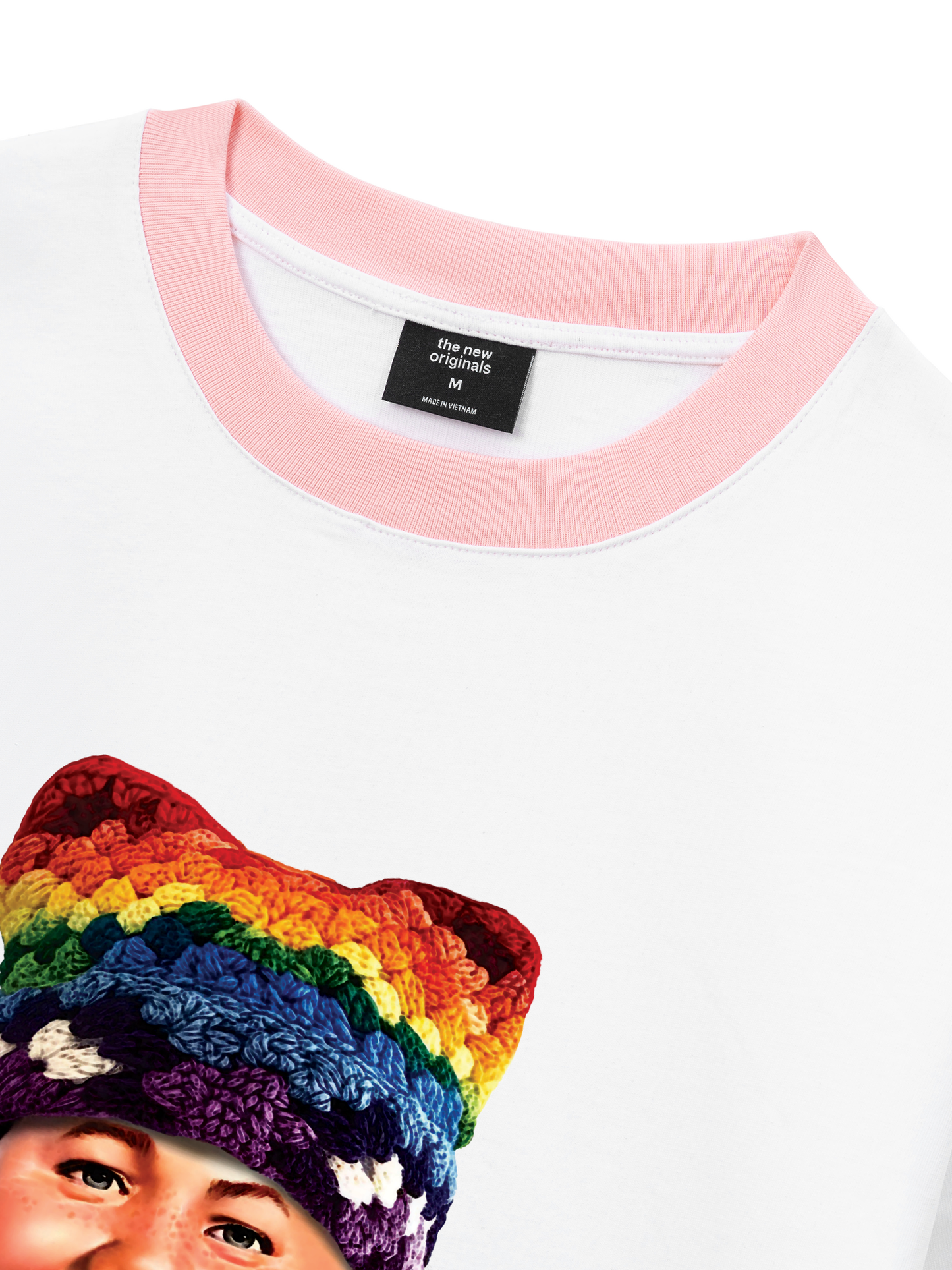 Áo Thun Ringer Relaxed Fit Bad Boy & Rainbow Crochet Hat