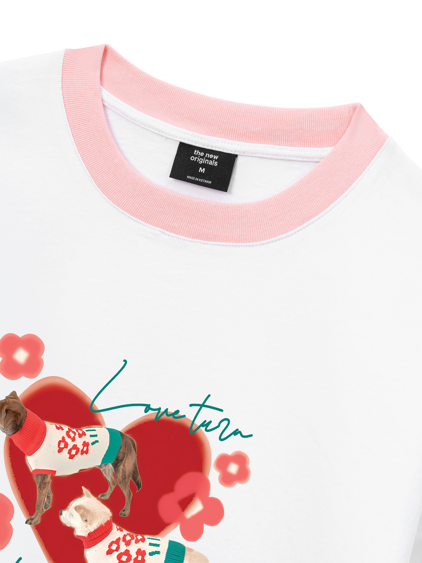 Áo Thun Ringer Relaxed Fit Animal Mood Love Turr Into Flower
