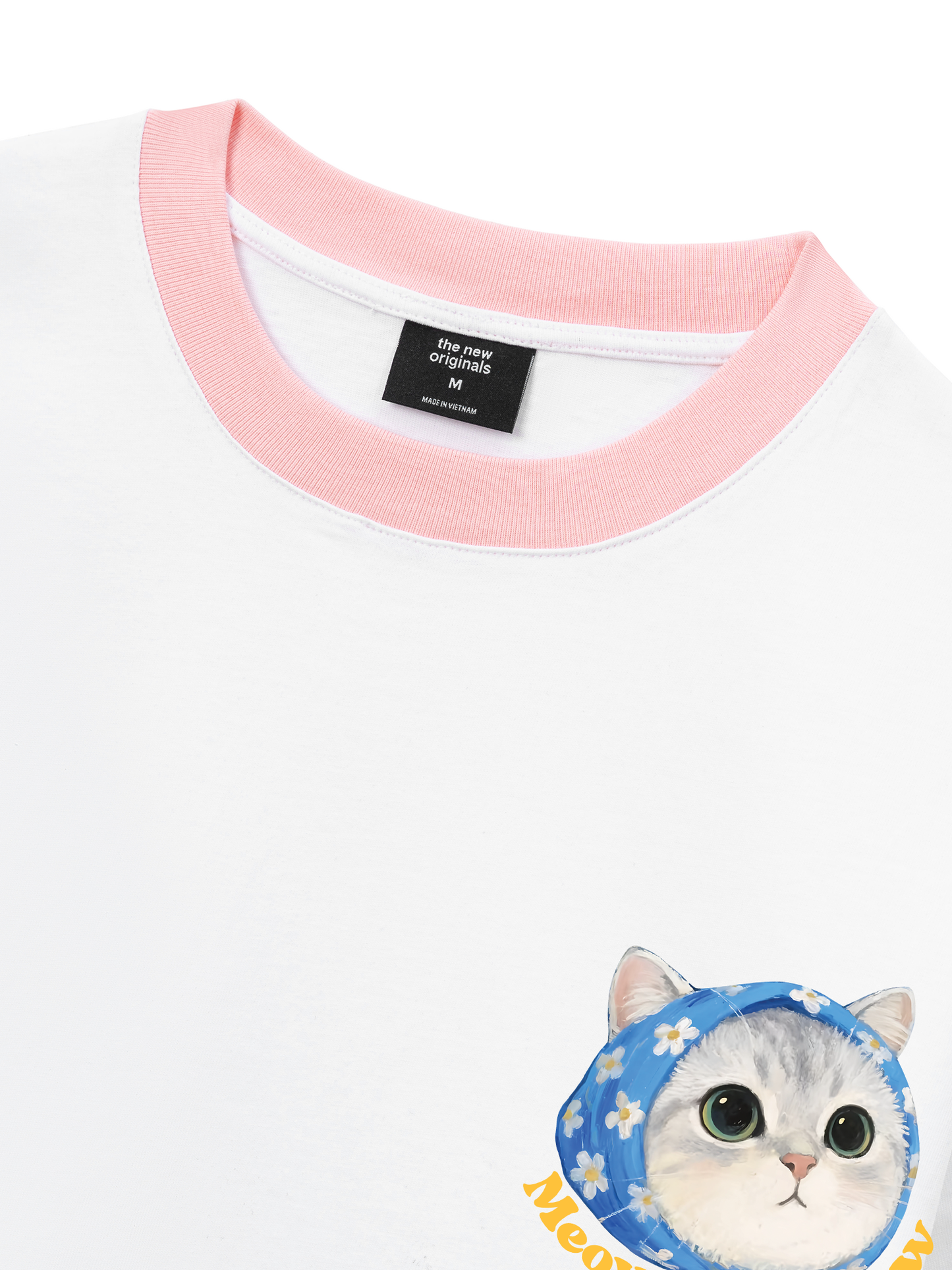 Áo Thun Ringer Relaxed Fit Cute Cat
