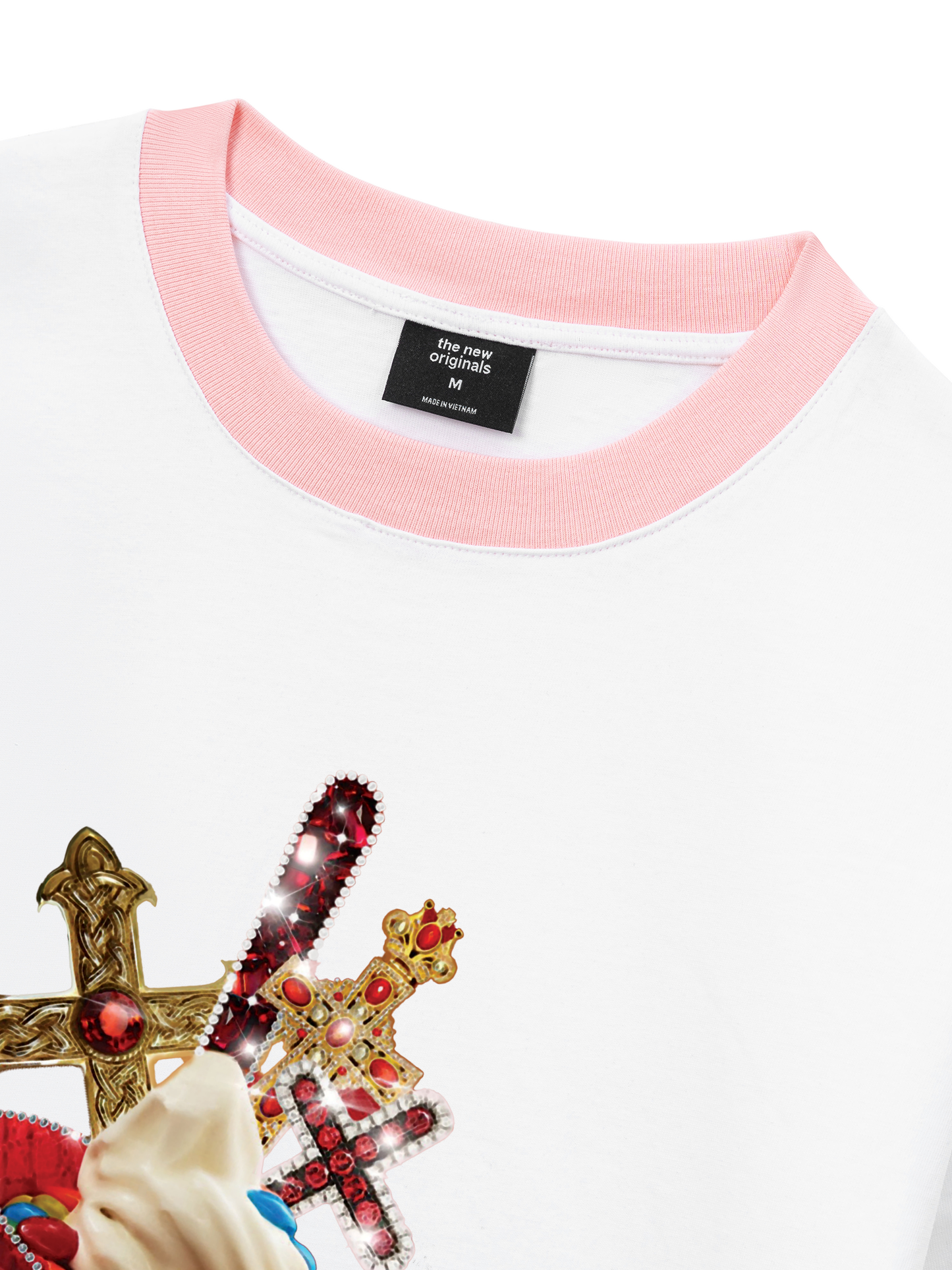 Áo Thun Ringer Relaxed Fit Gem Cross Ice Cream