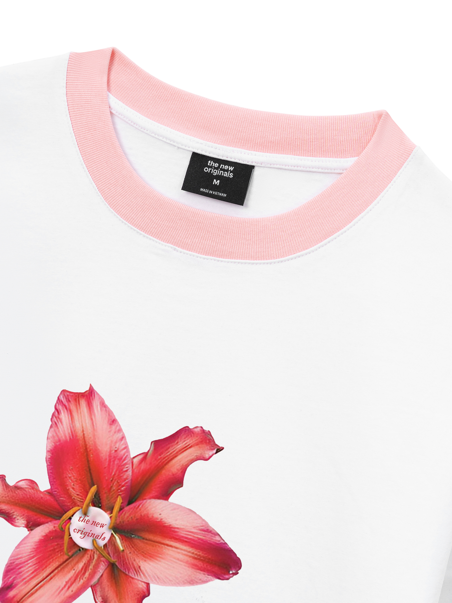 Áo Thun Ringer Relaxed Fit Pearl Lily Flower