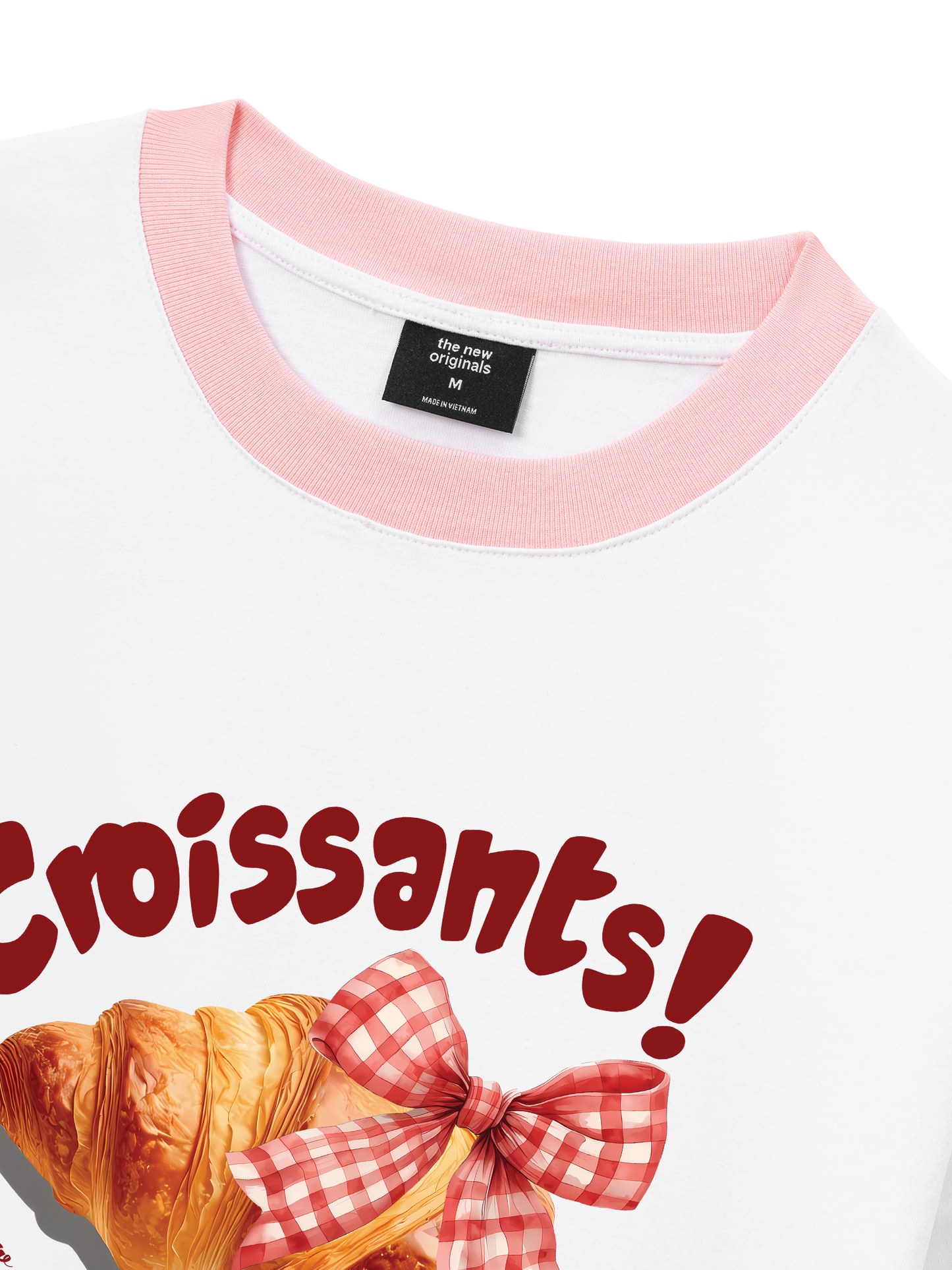 Áo Thun Ringer Relaxed Fit Sweet Pastry Red Bơ Croissant