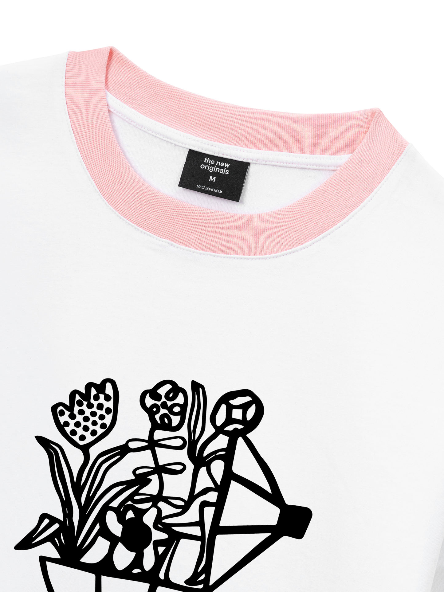 Áo Thun Ringer Relaxed Fit Coffee & Flowers Oversized