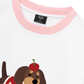 Áo Thun Ringer Relaxed Fit Animal Cute Puppy With Cherry