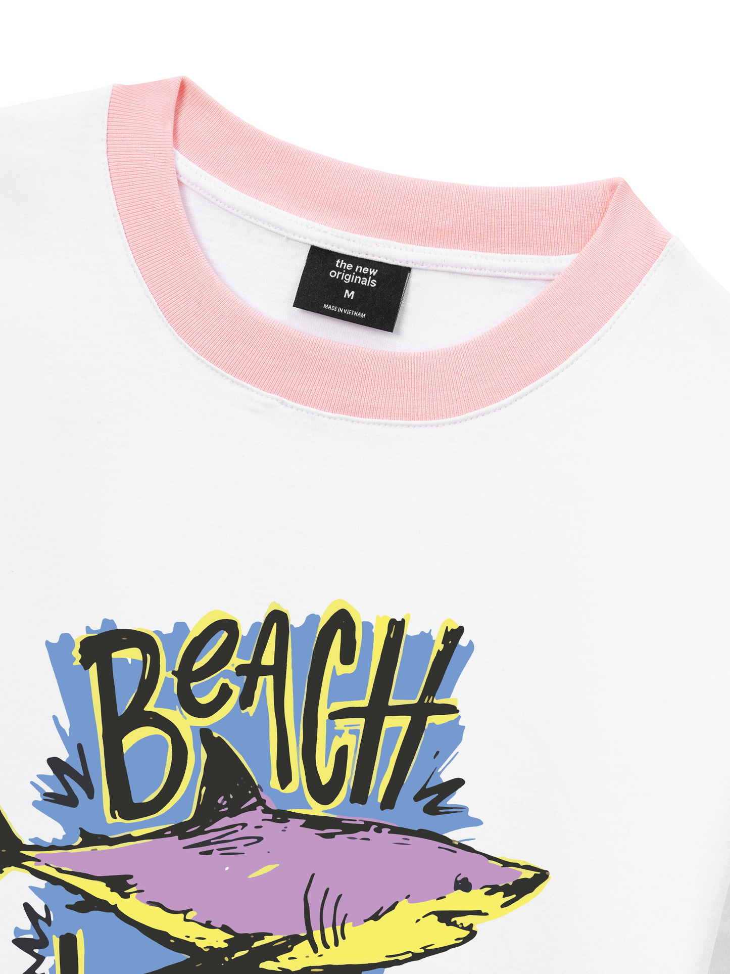 Áo Thun Ringer Relaxed Fit Ocean Beach Vibes Shark