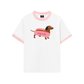 Áo Thun Ringer Relaxed Fit Pink Dachshund