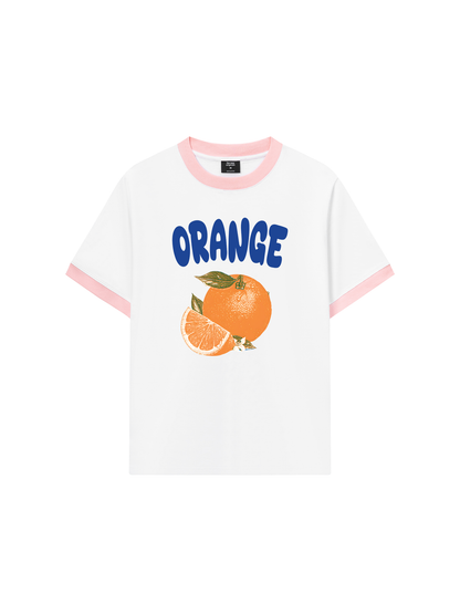 Áo Thun Ringer Relaxed Fit Summer Vibes Blue Orange