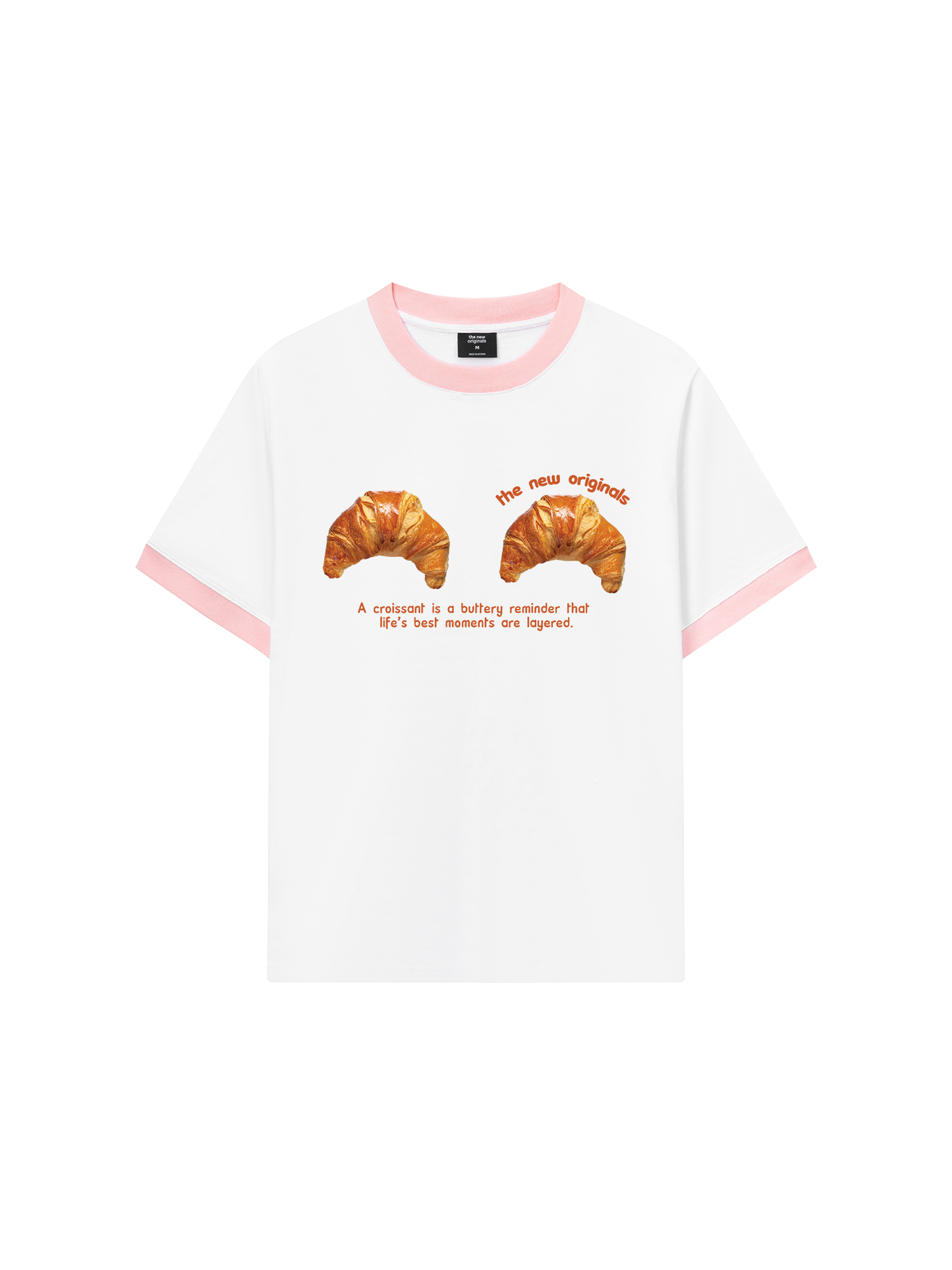 Áo Thun Ringer Relaxed Fit Croissant Quote