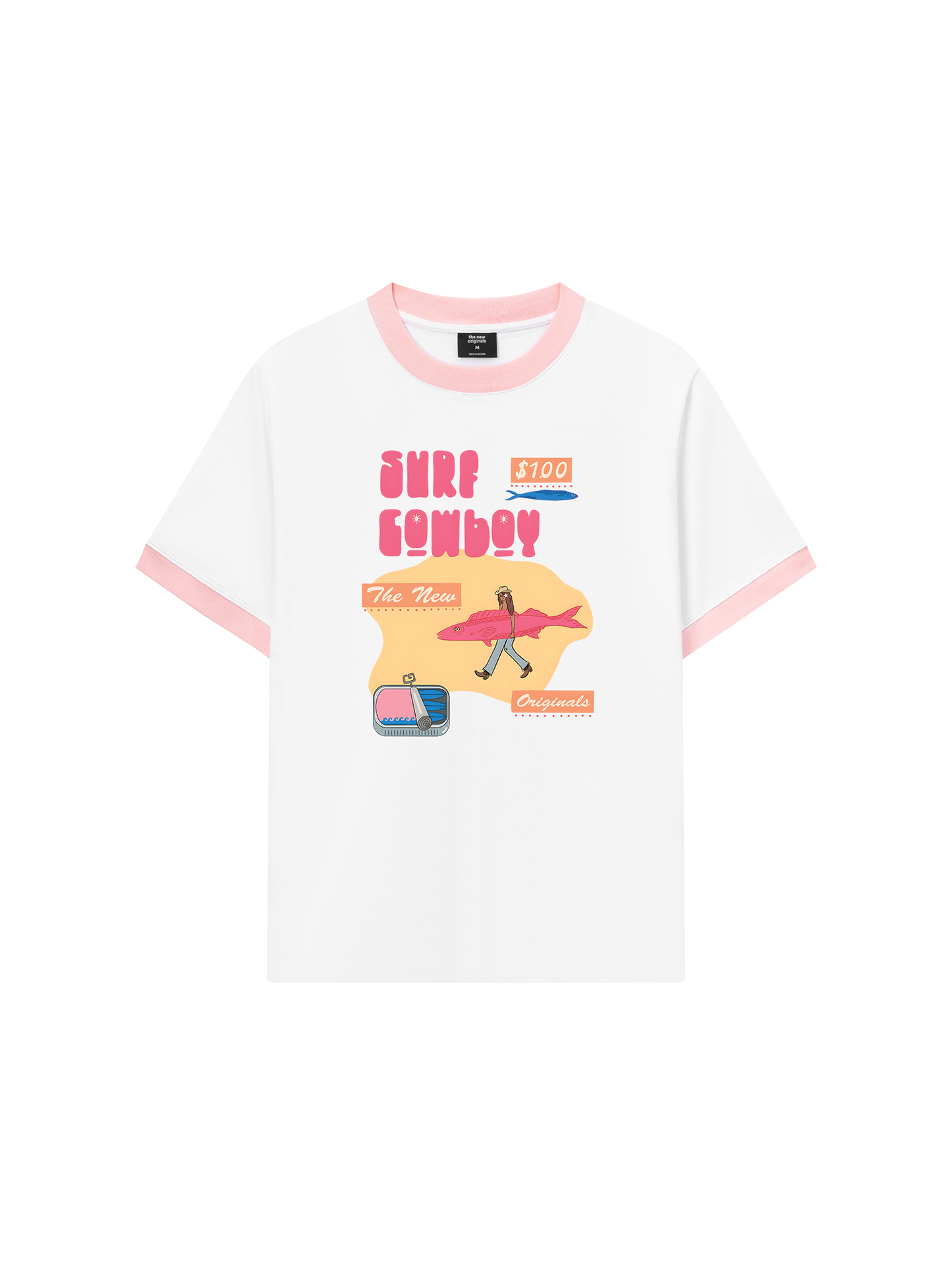 Áo Thun Ringer Relaxed Fit Summer Vibes GoTo Beach Cowboy