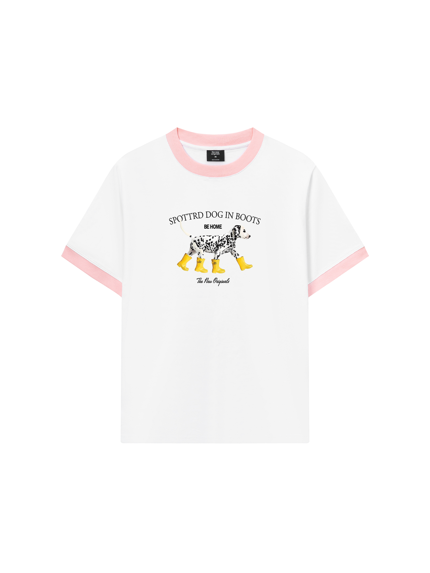 Áo Thun Ringer Relaxed Fit Animal Cute Puppy Yellow Boots