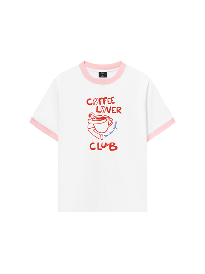 Áo Thun Ringer Relaxed Fit coffee lover club-01