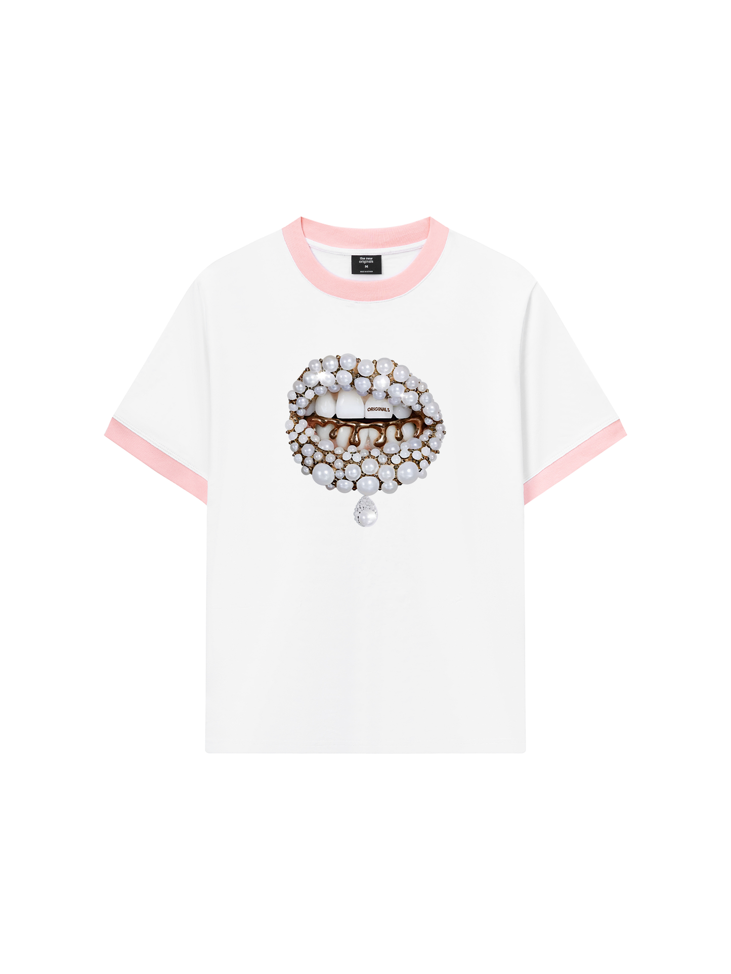 Áo Thun Ringer Relaxed Fit Art Pearl Lip Black