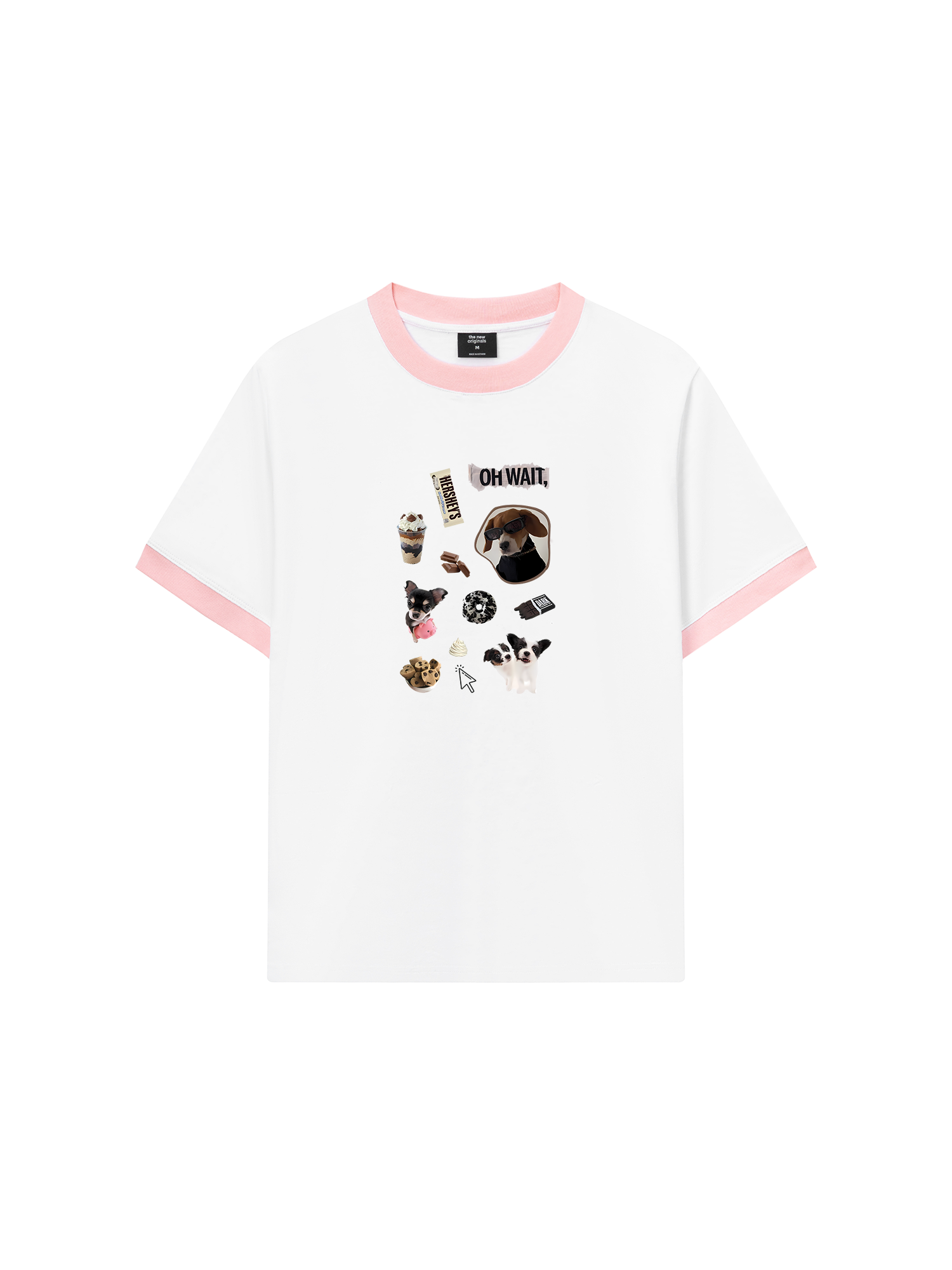 Áo Thun Ringer Relaxed Fit Sweet Pastry Cute Puppy Chocolate