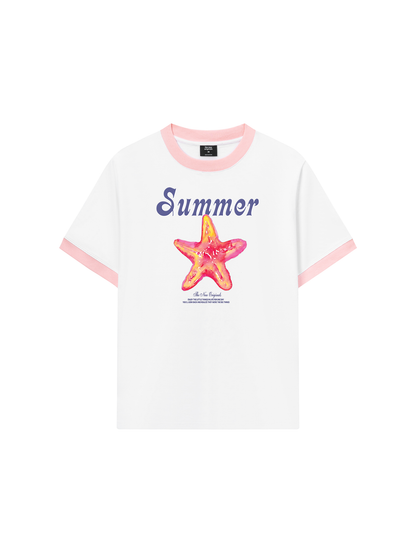 Áo Thun Ringer Relaxed Fit Summer Vibes Beach