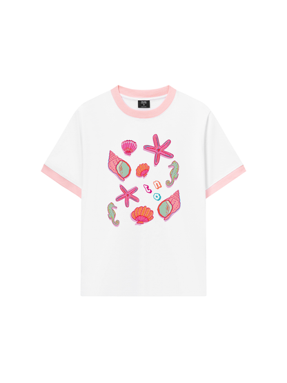 Áo Thun Ringer Relaxed Fit Suummer Vibes Sea Life