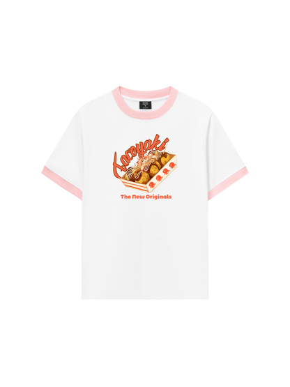 Áo Thun Ringer Relaxed Fit Foody Yummy Takoyaki