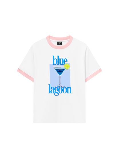 Áo Thun Ringer Relaxed Fit Fresh Blue Lagoon