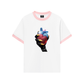 Áo Thun Ringer Relaxed Fit - Handheld colorful rhinestone art heart