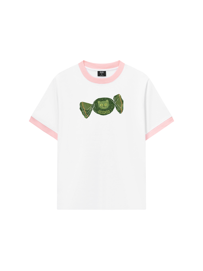 Áo Thun Ringer Relaxed Fit Candy Cat
