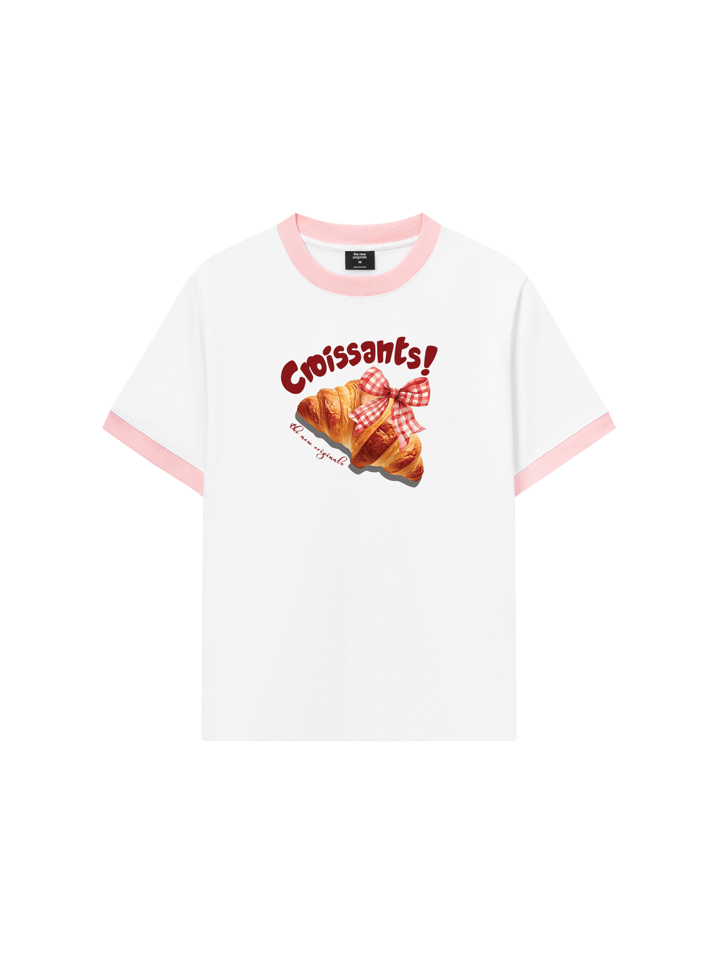Áo Thun Ringer Relaxed Fit Sweet Pastry Red Bơ Croissant