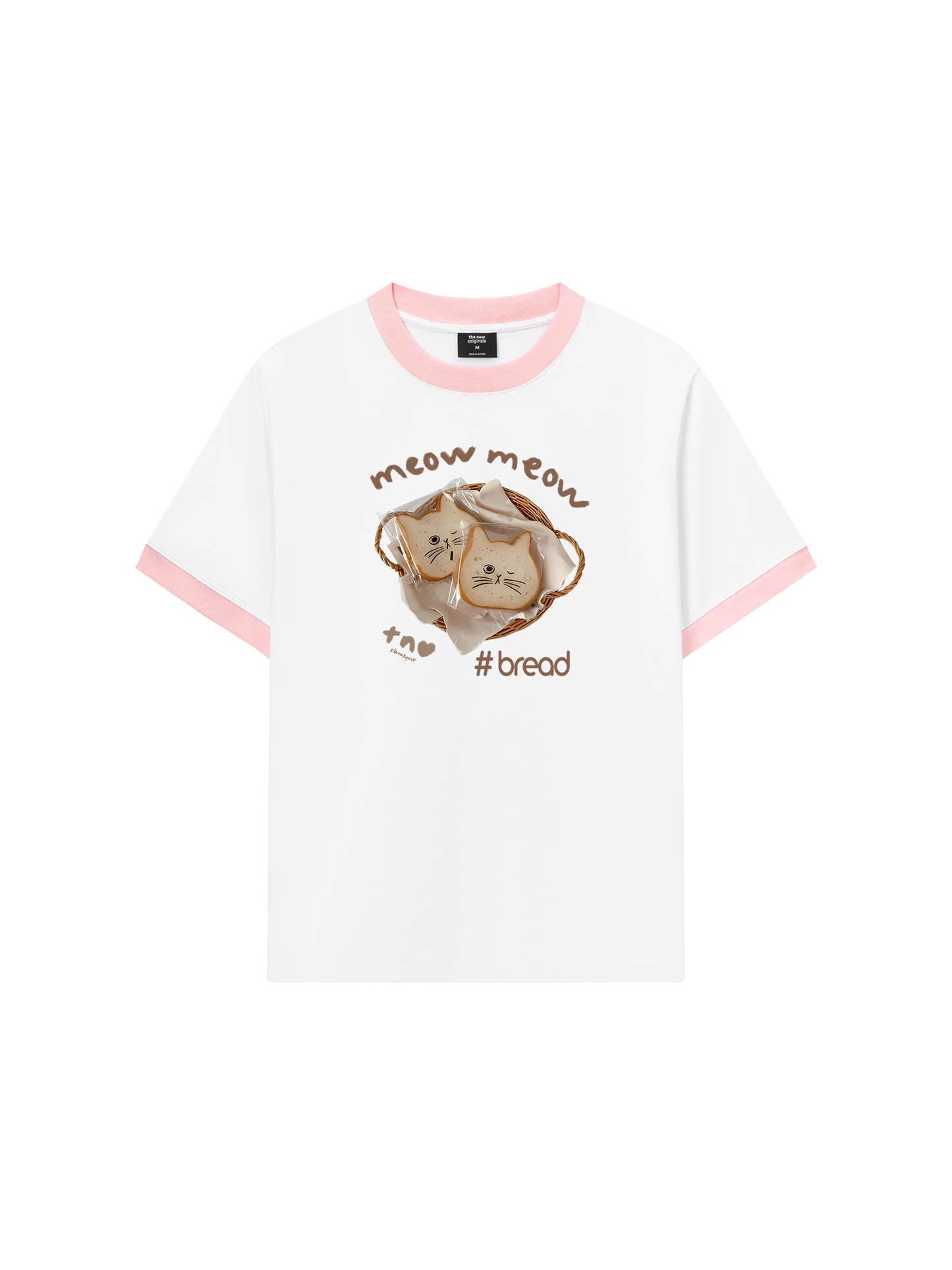 Áo Thun Ringer Relaxed Fit Sweet Pastry Meow Meow Bead