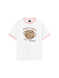 Áo Thun Ringer Relaxed Fit Sweet Pastry Meow Meow Bead