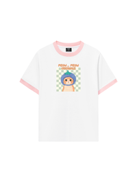 Áo Thun Ringer Relaxed Fit Animal Meow