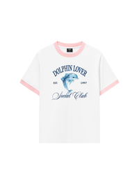 Áo Thun Ringer Relaxed Fit Ocean Dolphin Lover
