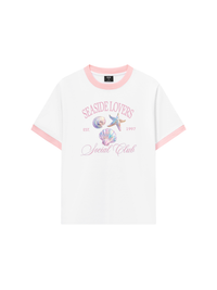 Áo Thun Ringer Relaxed Fit Ocean Hologram Seaside Lover