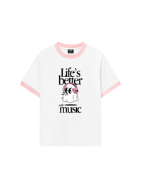 Áo Thun Ringer Relaxed Fit Life_s Better With Music
