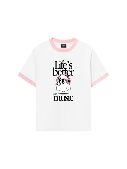 Áo Thun Ringer Relaxed Fit Life_s Better With Music