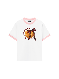 Áo Thun Ringer Relaxed Fit Sweet Pastry Red Plaid Bow