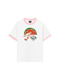 Áo Thun Ringer Relaxed Fit Meow Meow Watermelon