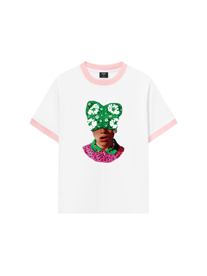 Áo Thun Ringer Relaxed Fit Summer Dopamine Kitty Cap Pink Gradient