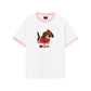 Áo Thun Ringer Relaxed Fit Animal Cute Puppy With Cherry