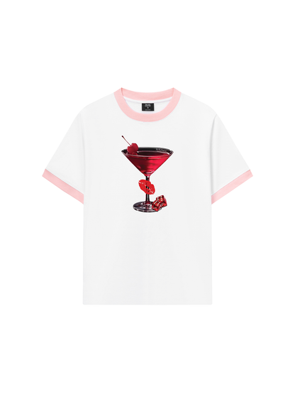 Áo Thun Ringer Relaxed Fit Seductive Night Cherry Goblet
