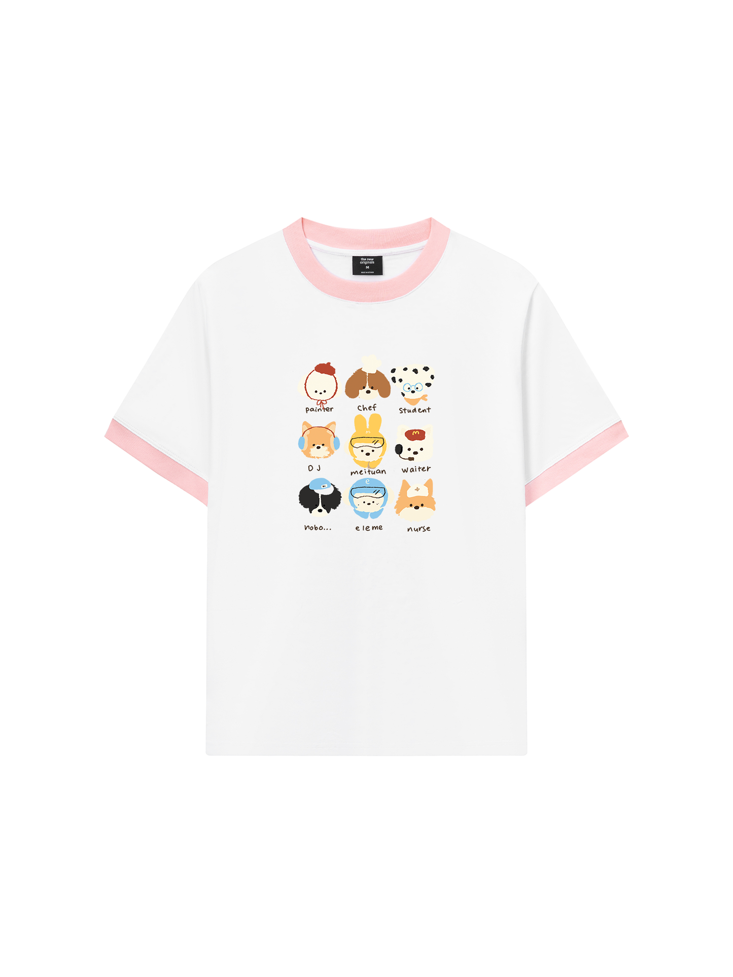 Áo Thun Ringer Relaxed Fit Animal Cute Puppy Things
